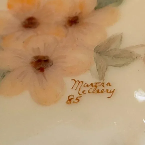 VTG Fenton Honey Amber Floral Butterfly 7224 Brides Bowl 10" Ruffled Edge 80's